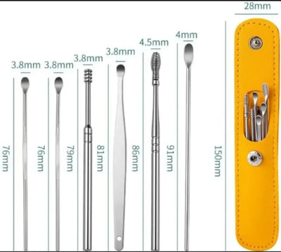 Ear Wax Cleaning Kit, 6 Pcs Ear Pick Tools,